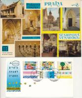 20 db MODERN Judaika képeslap, közte 1 boríték / 20 modern Judaica postcards, with 1 envelope