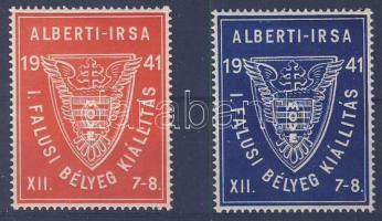 1941 I. Falusi bélyegkiállítás Albertirsa 2 db emlékbélyeg