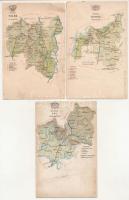5 db RÉGI javított magyar motívum képeslap: Károlyi Gy. vármegye térképek (Ung, Csanád, Máramaros, Szabolcs, Tolna) / 5 pre-1945 restored Hungarian motive postcards: county maps from the Kingdom of Hungary