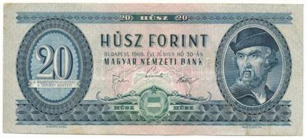 1969. 20Ft "C 068 169280" T:F folt, egyébként erős papír Adamo F15