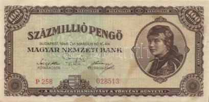 1946. 100.000.000P "Pénz- és éremgyűjtők kiállítása" fny-sal T:II