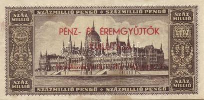 1946. 100.000.000P "Pénz- és éremgyűjtők kiállítása" fny-sal T:II