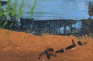 Olvashatatlan jelzéssel: Vitorlások. Olaj, falemez. 36x80 cm, dekoratív keretben