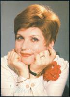 Tamási Eszter (1938-1991) tévébemondó, műsorvezető, színésznő aláírása őt ábrázoló képen