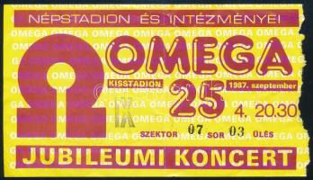 1987 Omega 25 jubileumi koncert belépőjegy