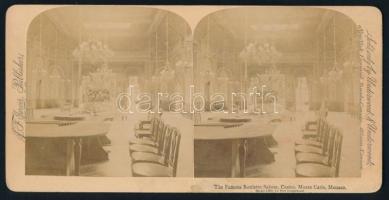 cca 1890-1900 Monte Carlo (Monaco), Casino, The Famous Roulette Salon / kaszinó enteriőrje, keményhá...