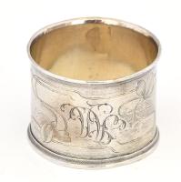 Ezüst (Ag) szalvétagyűrű jelzett gravírozott 27,5 g