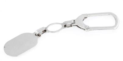 Ezüst(Ag) véshető emblémás kulcstartó, jelzett, 9,5×2 cm, nettó: 8,8 g