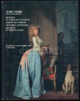 Marc Ferri - Drouot Richelieu. Dessins et tableaux anciens, objets de vitrine, montres anciennes, meubles et objets d'art. (Árverési katalógus). Párizs, 1991, ny.n. Fekete-fehér és színes fotókkal illusztrálva. Francia nyelven. Kiadói papírkötés, a tárgyak egy részénél kézzel beírt árakkal.