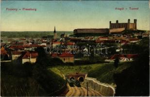 Pozsony, Pressburg, Bratislava; Vasúti alagút, gőzmozdony. MÁV Levelezőlapárusítás / railway tunnel, locomotive (EB)