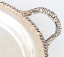 Sheffield angol nagyméretű ezüstözött tálca, jelzett, 59x37 cm