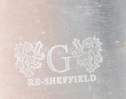 Sheffield angol nagyméretű ezüstözött tálca, jelzett, 59x37 cm