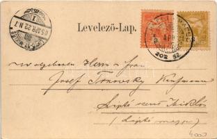 1905 Zernest, Zernyest, Zarnesti; Fő tér / Hauptstrasse / Strada mara / main square + "ZERNEST ...