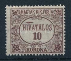 1921/1924 Hivatalos 10K bélyeg festékcsíkkal