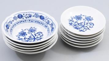 Kahla hagymamintás 6 darab tálka d: 11 cm + 5 darab köretes tál d: 13 cm, jelzett, hibátlan.