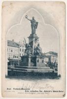 Arad, Freiheits-Monument. Ernst Rennert, Schicht's Ansichtskarten: Aus aller Welt / Szabadság emlékmű, üzletek / monument, shops (kopott sarkak / worn corners)