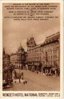 1933 Budapest VIII. Hotel National, Nemzeti szálloda, étterem, Dreher söröző, villamos. József körút 4.
