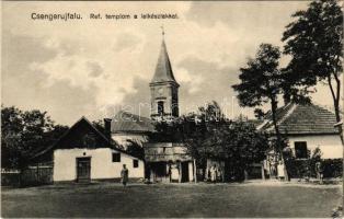 Csengerújfalu, református templom a lelkészlakkal Hangya fogyasztási szövetkezet saját kiadása (EK)