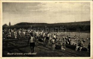 Gyula, részlet a remetei strandfürdőből, fürdőzők (kopott sarkak / worn corners)