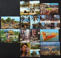 145 db tengerentúli képeslap az egész világból, színes, érdekes anyag