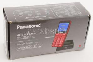 Panasonic KX-TU155 EXRN mobiltelefon, töltővel, dobozában.