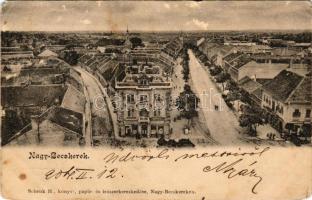 1904 Nagybecskerek, Zrenjanin, Veliki Beckerek; Fő tér, utca, Tolveth Károly üzlete. Schenk H. kiadása / main street, shops (EM)