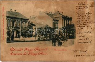 1899 (Vorläufer) Nagykőrös, Városi szálloda, utca, üzletek. Geszner Jenő kiadása 10723. (fl)