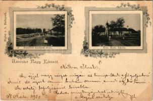 1900 Nagykáta, Erzsébet királyné utca, római katolikus iskola. Rigler r.t. Art Nouveau, floral (EB)