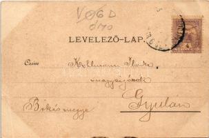 1900 Nagykáta, Erzsébet királyné utca, római katolikus iskola. Rigler r.t. Art Nouveau, floral (EB)