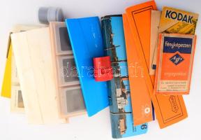 Vegyes régebbi és modern negatívok, diák, fotók