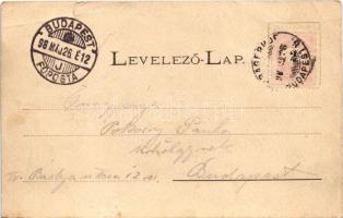 1898 (Vorläufer) Nagykanizsa, Fő tér, üzletek. Divald, Ifj. Wajdits József kiadása. Art Nouveau, flo...