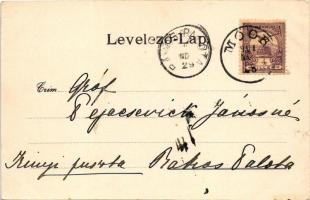 1901 Mór, Moór; kastély. Art Nouveau, floral (apró szakadások / tiny tears)