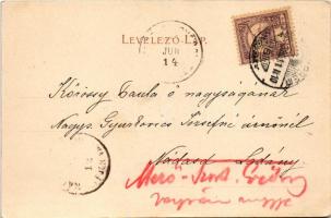 1901 Miskolc, Hámori táj, diósgyőri várrom, diósgyőri hámor. Verő J. és Társa kiadása. Art Nouveau, ...