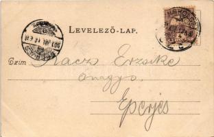 1901 Miskolc, Tüzér laktanya, villamos. Gedeon A. kiadása (EK)