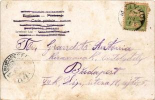 1903 Mélykút (Jánoshalma), utcakép, híd. litho (kopott sarkak / worn corners)