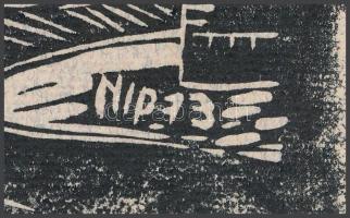 Nolipa István Pál (1907-1986): Országház utca eleje (Budai vár), 1973. Linómetszet, papír. Jelzett a...