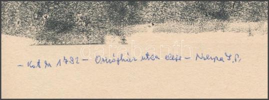 Nolipa István Pál (1907-1986): Országház utca eleje (Budai vár), 1973. Linómetszet, papír. Jelzett (...