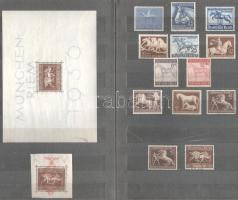 Deutsches Reich 1930-1943 Das braune Band lóverseny blokk + 13 db lovas bélyeg, vegyes minőség