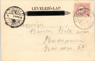 1899 (Vorläufer) Nagymaros, Nagy-Maros látképe, gőzhajó. Ifj. Heinczinger Mihály kiadása (EB)