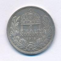 1915KB 1K Ag "Ferenc József" T:AU,XF, kis patina Adamo K5.1