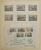 Franciaország 1960-1969 Gyűjtemény, benne 20 db FDC is, részben filázva csavaros albumban
