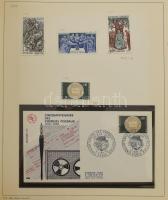 Franciaország 1960-1969 Gyűjtemény, benne 20 db FDC is, részben filázva csavaros albumban