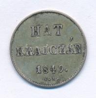 1849NB 6kr Ag T:AU,XF, patina Adamo B2