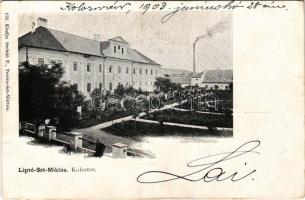 1903 Liptószentmiklós, Liptovsky Mikulas; Kolostor, gyárkémény. Sochán P. kiadása / cloister, industrial chimney (EB)