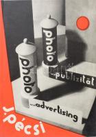 Pécsi, J[ózsef]: Photo und Publizität. Text und Bildern von. - -, Budapest Professor der Photographie. Photo and Adertising. Text and Pictures by - - professor of Photography. Hrsg. Carl Laszlo. Basel, 1989, Wiese Verlag AG,(Athenaeum-ny.), 15+5+XXII p. Az 1930-as berlini Josef Singer kiadás reprint kiadása! Német és angol nyelven. Rendkívül izgalmas képanyaggal illusztrált. Pécsi, József (1889-1956) a magyar fotográfia egyik kiemelkedő, rendkívül sokoldalú személyisége. Fotóművészeti, tudományos, és pedagógia munkássága egyaránt jelentős. 1991-ben a tiszteltére alapították a "Pécsi József fotóművészeti ösztöndíjat". Kiadói kartonált papírkötés, jó állapotban.