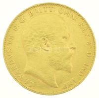 Nagy-Britannia 1908. Sovereign Au "VII. Eduárd" (7,97g/0.9167) T:VF, pici peremhiba / Great Britain 1908. Sovereign Au "Edward VII" (7,97g/0.9167) C:VF, tiny edge error Krause KM#805