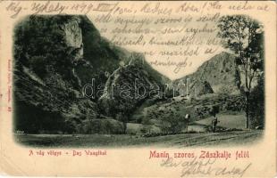 1899 (Vorläufer) Manin-szoros, Maninschlucht, Manínska tiesnava; Vágvölgy Zászkalje felől. Gansel Lipót 63. / Das Waagtal / Povazie / Váh Valley from Zaskalie (EB)