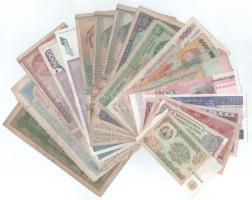 Vegyes, 20db-os külföldi bankjegyből álló tétel T:F,VG, közte 5db AU Mixed, 20pcs foreign banknote lot C:F,VG, including 5pcs AU