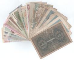 Vegyes, 20db-os külföldi bankjegyből álló tétel, közte Románia 1943. 5000L + 1944. 5000L + 1945. 500...