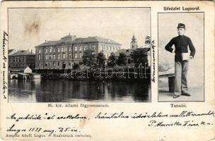 1899 (Vorläufer) Lugos, Lugoj; M. kir. állami főgimnázium, tanuló. Auspitz Adolf kiadása / grammar school, student (r)